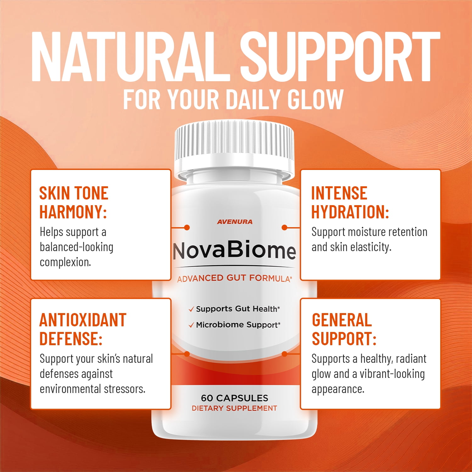 NovaBiome Capsules – Nova Biome Pills Advanced Formula Digestive Support, Gut Wellness, 1 Pack, 60 Capsules