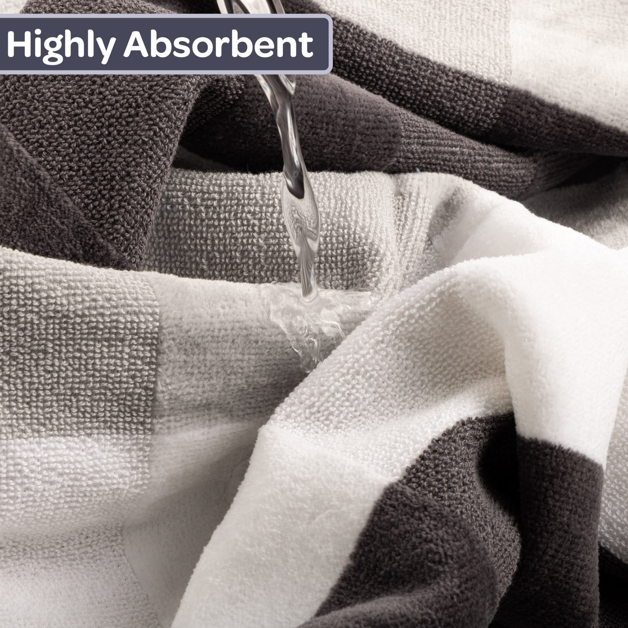 Lavish Home 2PC Cotton Towel Set - 35x70in Extra Large Bath Towels (Gray)