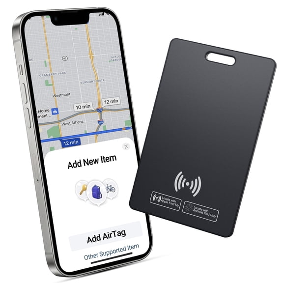 Wallet Tracker Card Compatible for Apple Find My, Bluetooth Tracker, Ultra-Thin IP68 Waterproof Wireless Charging Anti-Loss Locator for Wallet, Passport, Luggage, iOS and Android