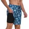 thumbnail image 2 of Daiia Sea Water Wave Mens Swim Trunks Swim Shorts Quick Dry Swim Shorts with Mesh Lining Pockets-Medium, 2 of 9