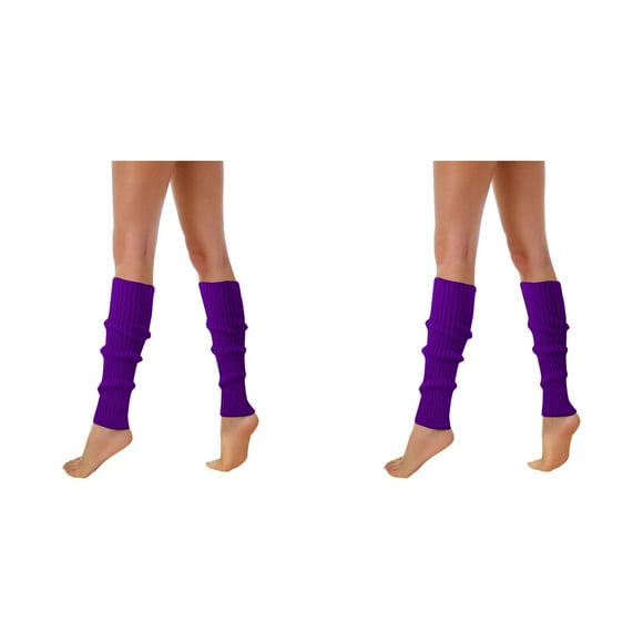 (2-Pack) Rinsvye 80S 90S Leg Warmers Running Socks for Men for Women Neon Ribbed Heated Socks for Men Leg Socks Stylish Accessories Softest Socks Colorful Fluorescent Wool Knitted Sock Sleeves