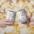thumbnail image 2 of 12oz Stemless Wine Tumblers Pioneer Flower Floral Print Pattern Vacuum Insulated Stainless Steel Travel Tumbler Cups Mug with Lid and Straw for Champaign,Cocktail,Beer with Cleaning Brush, 2 of 5