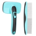 thumbnail image 1 of Grooming Cepillos dematting PET peine retráctil impermeable Perros Gatos depilación automática, 1 of 8