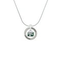 thumbnail image 2 of Delight Jewelry Silvertone Small Green Enamel Present Hockey Ring Charm Necklace, 18", 2 of 4