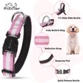 thumbnail image 2 of PcEoTllar Reflective Dog Collar - Super Soft Neoprene Padded Breathable Safety Waterproof Nylon Dog Collar for Large Dogs, All Breeds (Pink), 2 of 7