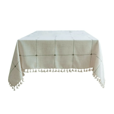 

Wanwan Decorative Tablecloth Dust-proof Polyester Rustic Charming Tableware Mat Household Supplies