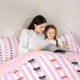 thumbnail image 5 of Manfei Pink Lines Print 7 Pieces Full Size Bedding Sets,Cute Coquette Bow Full Size Bed in a Bag,Pink Reversible, 5 of 7