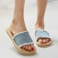 thumbnail image 2 of Sandales en Denim Boho pour Femmes Plateforme Antidérapante Bout Ouvert Décontractées Intérieur Extérieur, 2 of 7