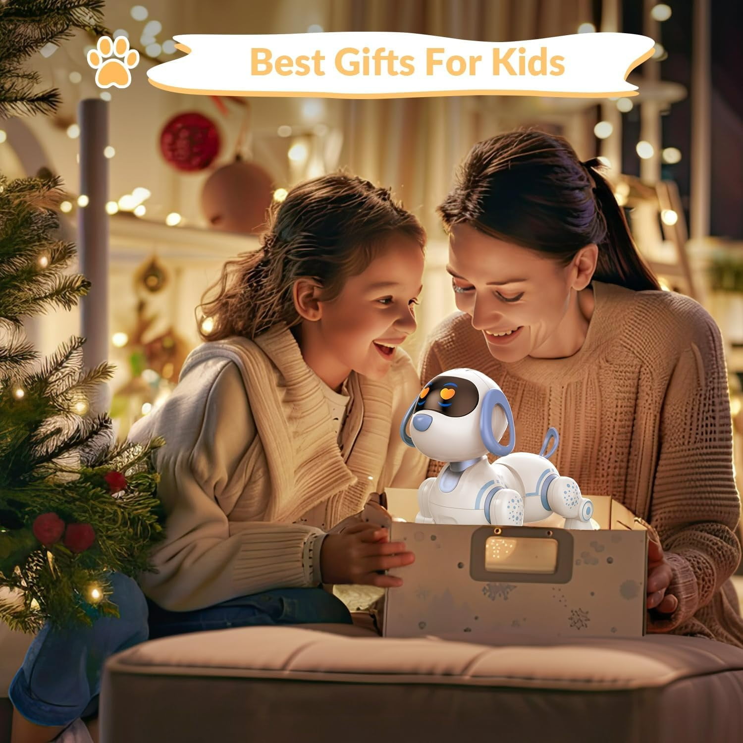 Ficcug Remote Control Robot Dog for Kids, Intelligent Programmable Interactive Puppy Pet Toys with Touch Sensing,Dance & Music,Gift for 3 4 5 6+ Ages Boys Girls,Blue