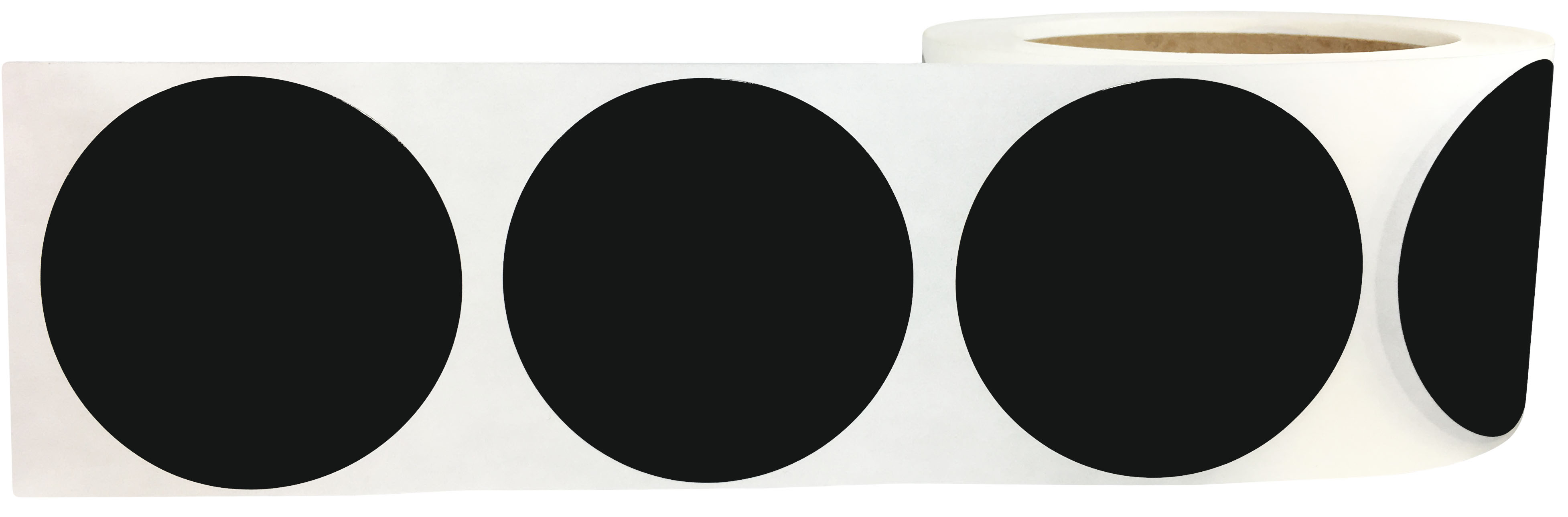 Black Circle Dot Stickers, 2.5 Inches Round