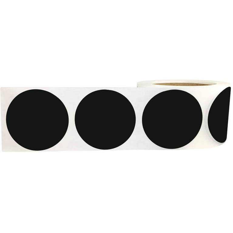 Black Circle Dot Stickers, 2.5 Inches Round
