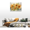 thumbnail image 4 of Sunflower Wall Art Watercolor Sunflower Pictures Wall Decor Rustic Sunflower Canvas Farmhouse Print Artwork Home Decorations for Living Room Bedroom Bathroom Office Framed 16"x12", 4 of 6