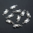 thumbnail image 2 of 5 paquetes de 50 colgantes delicados con gesto zen, creativos y de oración, de aleación, hechos a mano, de metal, para pulseras, collares y bisutería (plata)., 2 of 7
