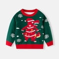 thumbnail image 2 of ZACPNCV Christmas Sweater for Toddler Baby Boys Girls Knit Sweater Kids Pullover Sweater Shirt Winter Warm Coat Green 7-8 Years, 2 of 9