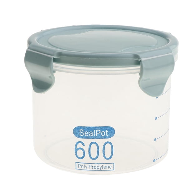 Contenedor de cereales Stow, recipientes de plástico para almacenar alimentos, refrigerios y cocina. Azul 600ml