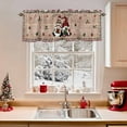 thumbnail image 2 of Merry Christmas Valance Curtain for Windows Winter Xmas Dwarfs Poinsettia Red Green Wooden Curtain Valances Short Window Treatments Panels for Kitchen Bathroom Laundry Room Basement 42 x 18 Inch, 2 of 7