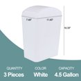thumbnail image 2 of Tyminin White 4.2 Gallon Plastic Trash Bin with Swing Lid, Swing-Top Garbage Can, Set of 3, 2 of 7