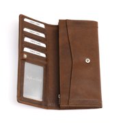 391106 Long Leather Clutch Wallet with Leather Frame in Oak Color | Style n Craft
