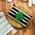 thumbnail image 2 of Sm:)e Watercolor Stripes Shamrock Lucky Clover St. Patrick's Day Throw Pillow Cover 12 x 20 Inch, 2 of 7