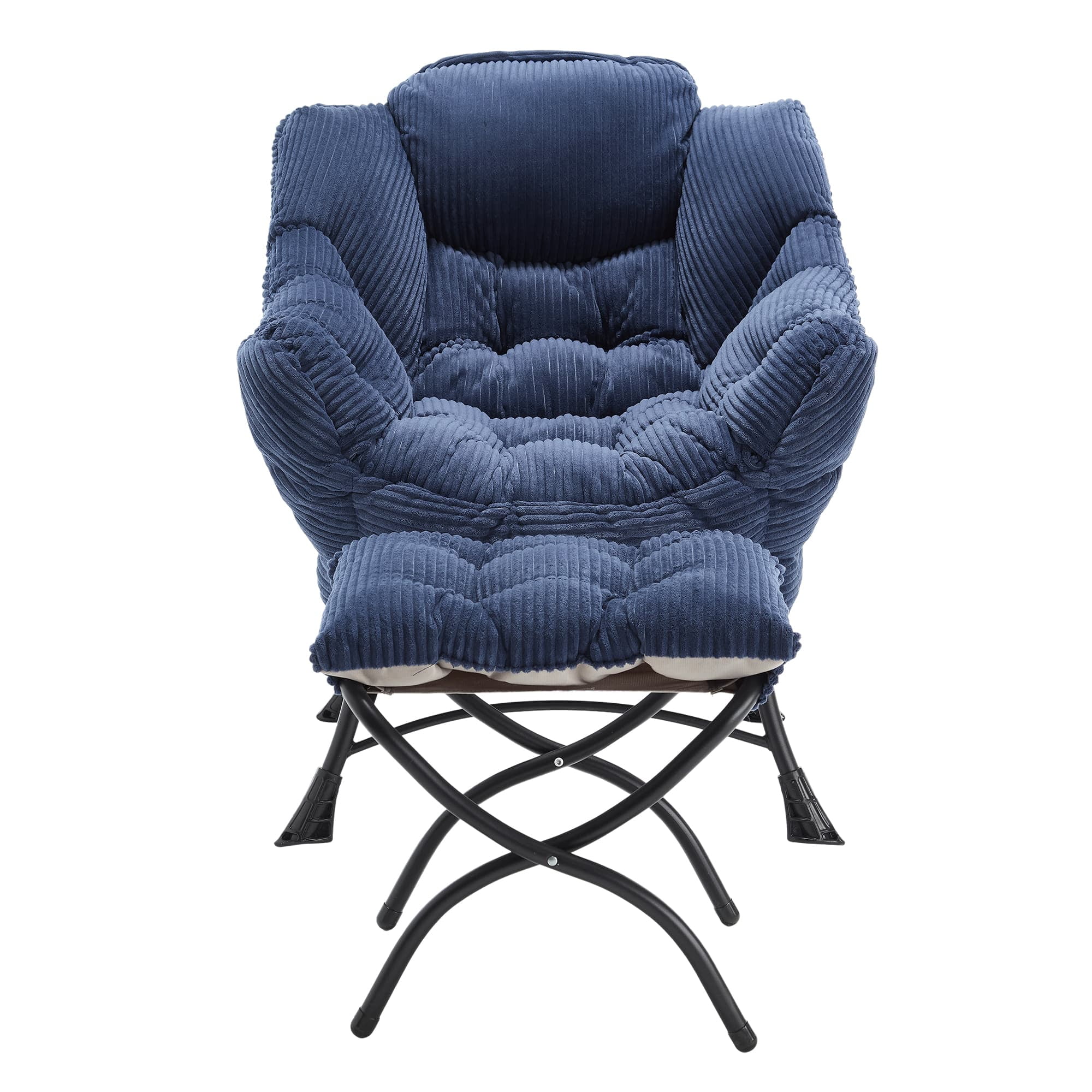 Aukfa Lounge Accent Chair with Ottoman, Lazy Chair Armchair Upholstered Sofa Chair,Navy