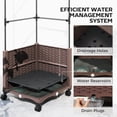 thumbnail image 5 of Outsunny Raised Garden Bed with Trellis, 71.7" Tomato Cage with Lockable Wheels, Self Watering Planter Box with Drainage Holes and Plugs, Brown, 5 of 9