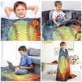 thumbnail image 6 of Softball Blanket Softball Gift for Teens, Flannel Soft Warm Plush Sport Softball Blue Black Throw Blanket for Girls Boys Kids Teen Softball Lovers All Season Couch Sofa Bed Living Room Decor(40"x50"), 6 of 7