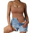 thumbnail image 2 of Women Ribbed Sexy Bodysuit Sleeveless Square Neck Padded Tank Top, 2 of 3