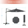 thumbnail image 2 of FLAME&SHADE 11FT LED Cantilever Umbrella with Aluminum Frame, and 360° Rotation,Anthracite, 2 of 6