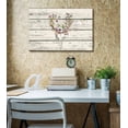 thumbnail image 2 of wall26 - Flowering Deer Skull - Western Floral Artwork - Rustic Canvas Wall Art Home Art - 16x24 inches, 2 of 4