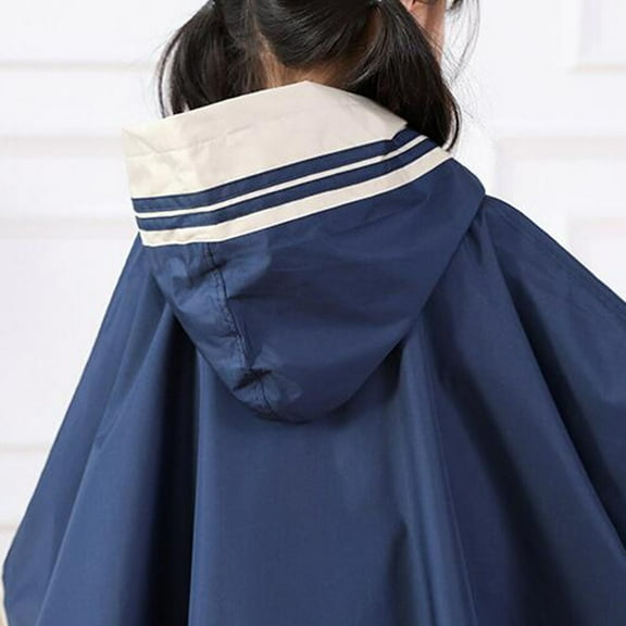 BESTOYARD Navy Waterproof Raincoat Poncho with Hood Lightweight Durable Rainwear for Outdoor Activities
