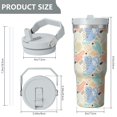 thumbnail image 4 of Modern 30oz Handheld Travel Tumbler with Handle – Double Wall Stainless Steel Insulated Cup, Flip Straw Lid, Leak-Proof & BPA-Free for Hot and Cold Drinks – Durable Coffee & Juice Mug White, 4 of 7