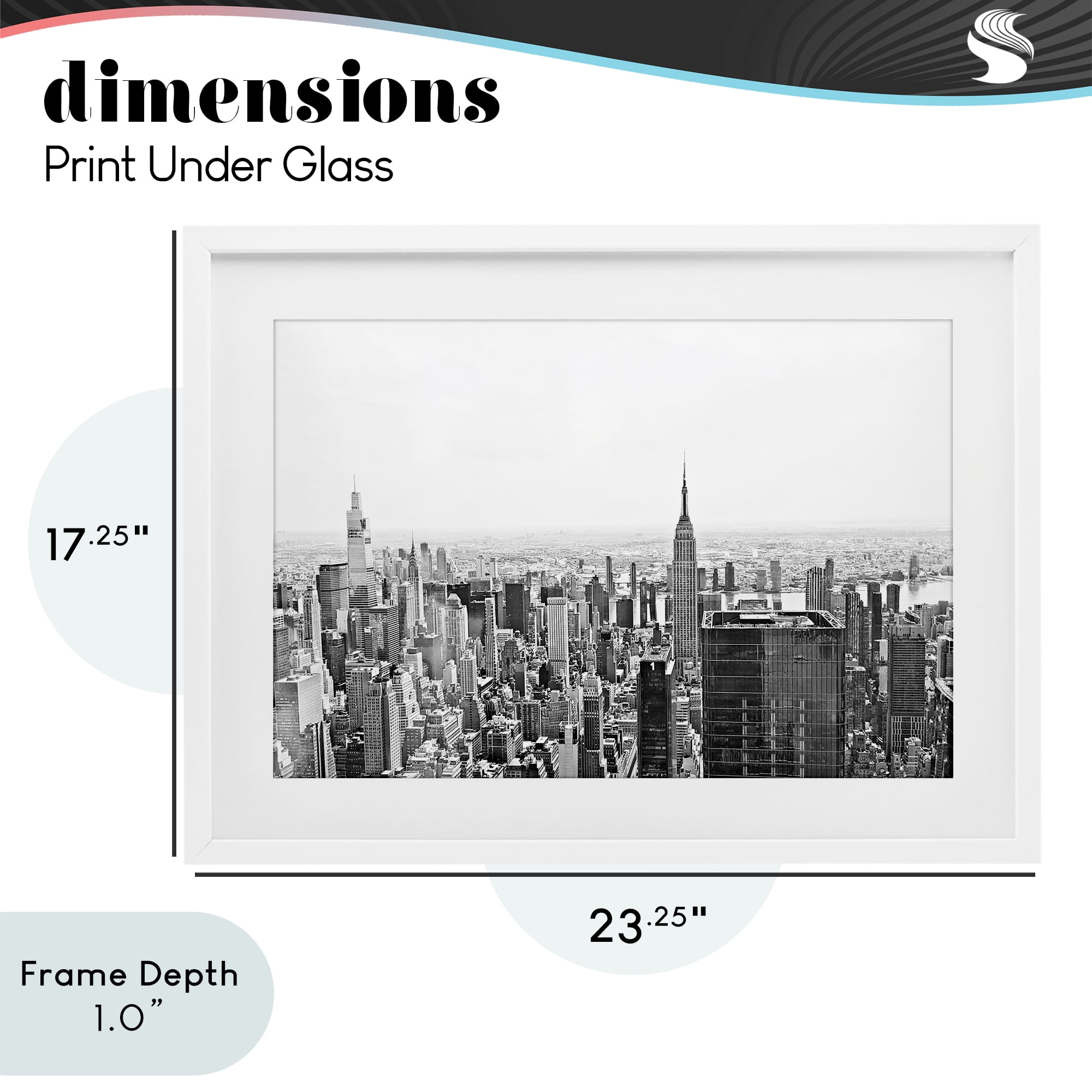 Stupell Industries New York City Scape View White Framed Print Under Glass, design by Kali Wilson