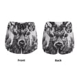 thumbnail image 3 of Gukieu Monochrome Deer Floral Print Women's Sports Shorts with Drawstring Elastic Waistband for Running, Yoga, Fitness-X-Large, 3 of 7