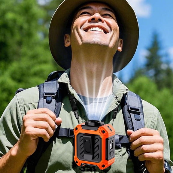 Vadktai Portable Waist Fan, Strong Cooling Under Shirt Fans, Wearable Fan Portable Personal Body Fan, Belt Neck Handheld Fans for Hiking Camping