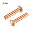 thumbnail image 3 of Uxcell 1/8" x 35/64" Round Head Solid Rivets Fasteners Copper 50Pcs, 3 of 3