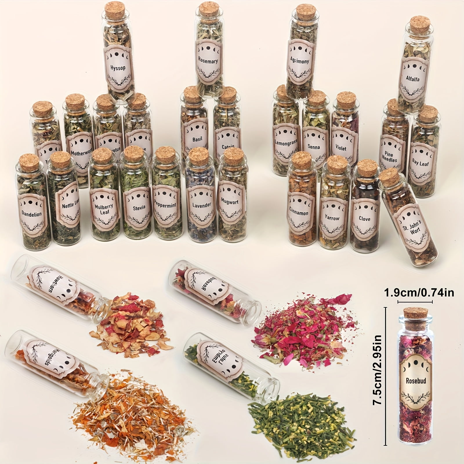 30-Piece Dried Herb & Flower Craft Kit, DIY Botanical Kit for Candle Making, Soap Making & Home Décor