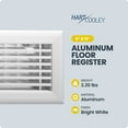 thumbnail image 2 of Hart & Cooley 6" X 12" Aluminum Floor Register, HVAC Air Vent Cover, White, 2 of 8