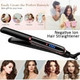thumbnail image 7 of 2 In 1 Hair Straightener And Curler, Fast 30s Heating Ceramic Flat Iron With Negative Ions, 4 Adjustable Temperature Settings 280°F-390°F, Dual Voltage For Salon Styling At Home & Travel​,Black, 7 of 7