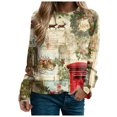 thumbnail image 7 of Jkety Cute Ugly Christmas Sweater Christmas Shirts for Women Long Sleeve Vintage Santa Claus Shirts Fashion Christmas Holiday Tops Light Yellow,2XL, 7 of 7