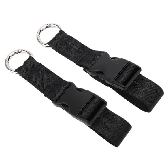 M Buder 2Pcs Universal Stroller Hooks and Wheelchair Clips Organizer, Multi-Purpose Round Strong Handy Hanger for Bags, Groceries, Diaper Bags, Lightweight Travel Accessories, Black