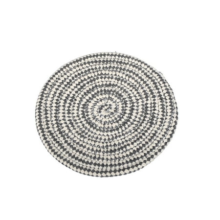 

Thinsont Woven Household Mug Placing Cushion Weaving Craft Coasters Desk Drink Pad Table Cup Mat Tableware for Home Bar White/Dark grey