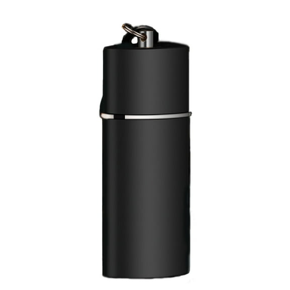 Farfi Portable Ashtray with Buckle Sealed Pull Closure Anti-scalding Metal Liner Butt Storage Stainless Steel Mini Mobile Ashtray Men Pocket Gadget Creative Gift (Black)