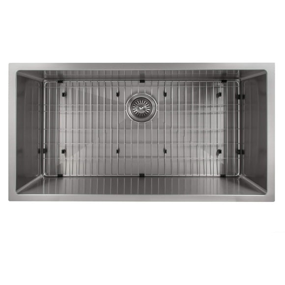 ZLINE 36 in. Meribel Undermount Single Bowl Stainless Steel Kitchen Sink with Bottom Grid (SRS-36)
