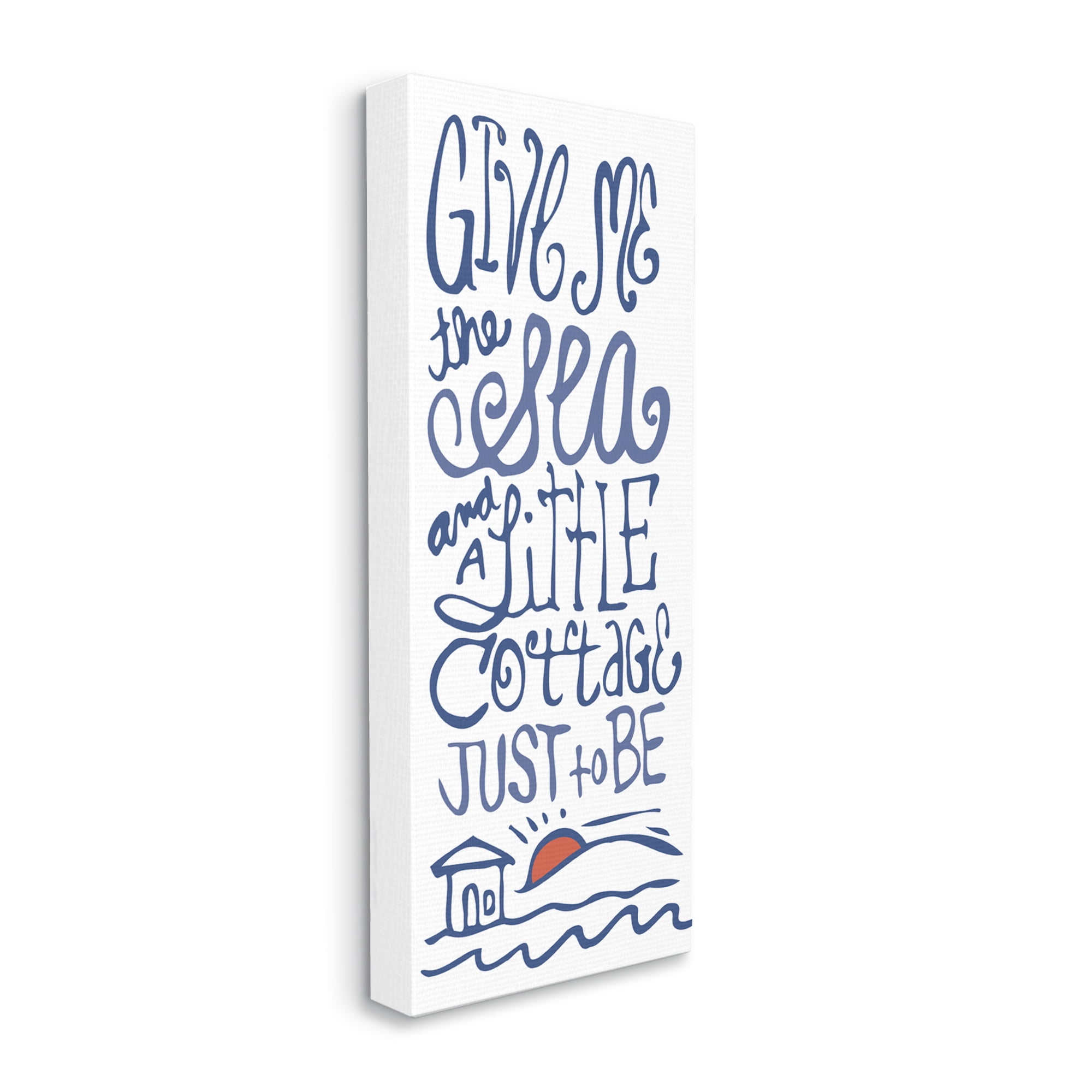 Stupell Industries Sea & Cottage Beach Life Calligraphy House Motif Graphic Art Gallery Wrapped Canvas Print Wall Art, Design by Kendra Shedenhelm