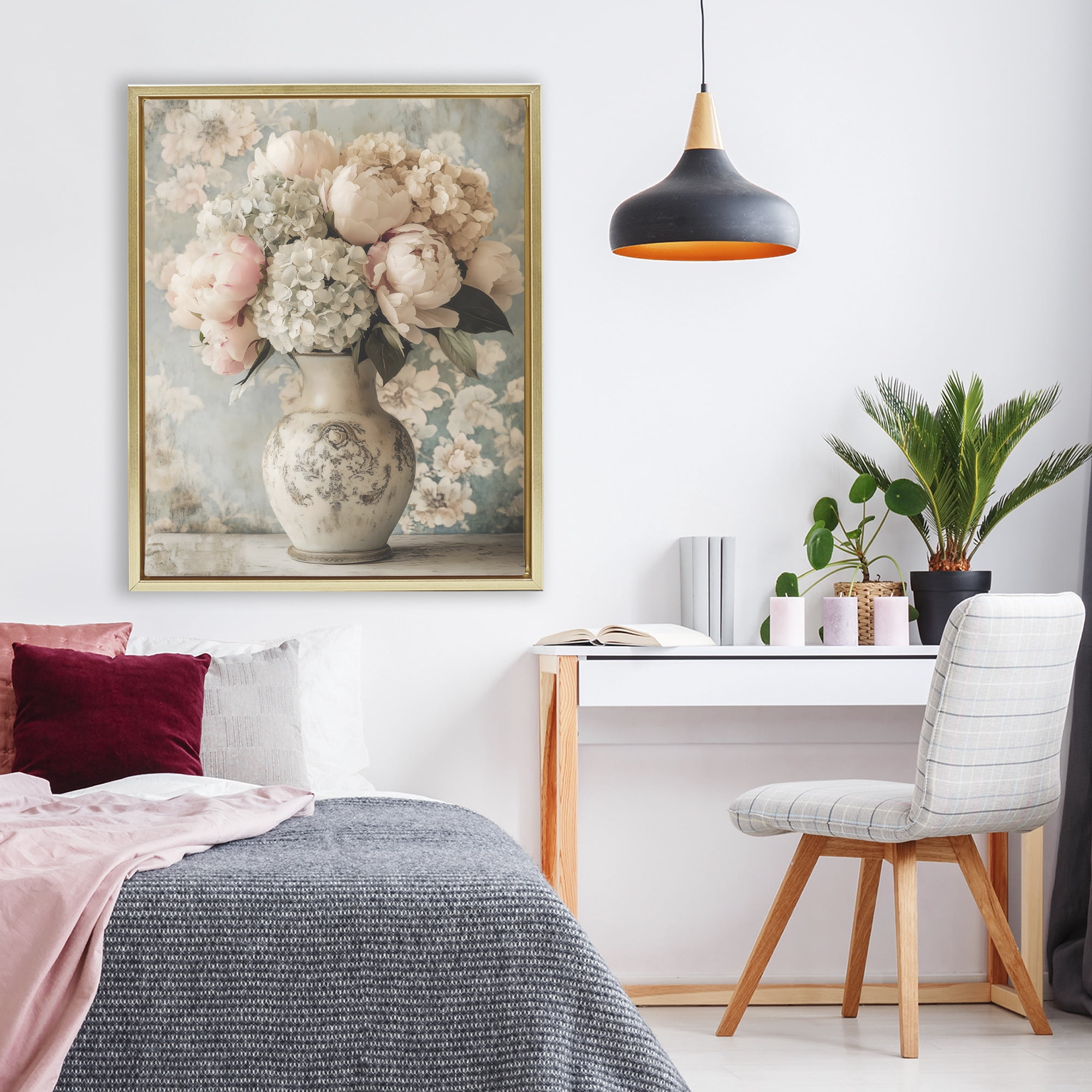Stupell Industries Delightful Arrangement of Flowers Gold Framed Floater Canvas Wall Art, design by Creative Studio