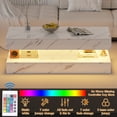 thumbnail image 5 of LED Coffee Table with Storage Shelf, High Glossy Faux Marble Storage Center Tables, Modern Stylish Double-Layer Accent Tables with Marbling Print for Living Room & Small Spaces,White, 5 of 8