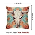 thumbnail image 4 of Boho Cow Print Pillow Cover Aztec Western Bull Skull Flowers Soft Flannel Pillow Covers Western Bull Cow Skull Pillowcases Cushion Cover Decor for Sofa Couch Bed, 4 of 7