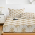 thumbnail image 6 of Queen Size Fitted Sheet Set - Brown Palm Trees 3 Piece Bedding Sets 16" Deep Pocket Fitted Sheet with 2 Pillowcases, Tropical Summer Seaside Rustic Brushed Microfiber Hotel Luxury Bed Sheets, 6 of 9
