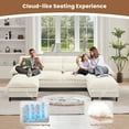thumbnail image 5 of JONPONY 107.5" U Shaped Couch, 4 Seat Sectional with 4 Throw Pillows, Convertible Upholstery Symmetrical Sofá,High Dense Memory Foam with Double Chaise Lounge &Memory Foam for Living Room, Beige, 5 of 10