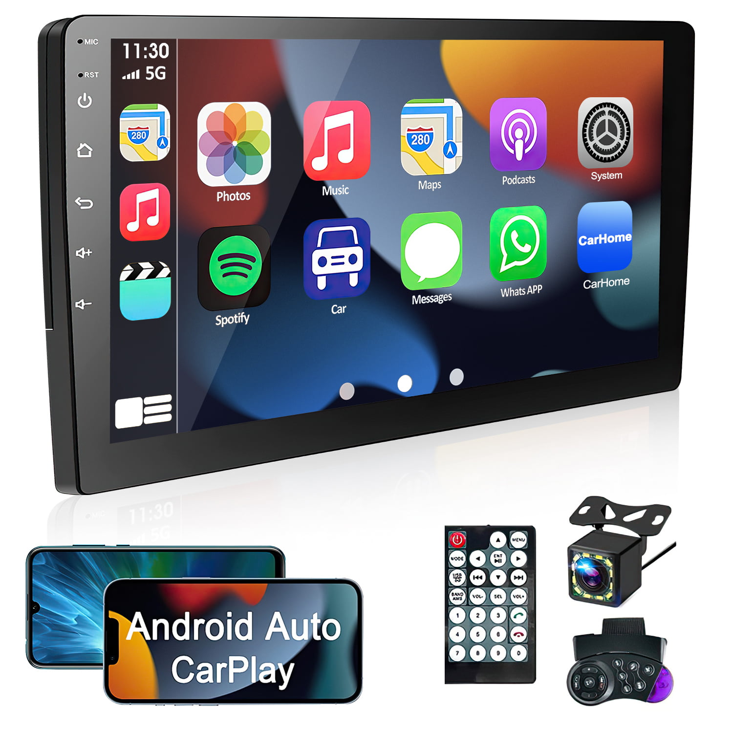 attent gemeenschap Vloeibaar Car Stereo - 10 Inch Touchscreen Double Din Car Radio Compatible with Apple  Carplay & Android Auto with Bluetooth FM, Mirror Link, Backup Camera,FM Car  Radio - Walmart.com